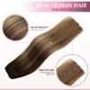 Fimislosion Real Hair Extensions Clip in Human Hair, Seamless Clip