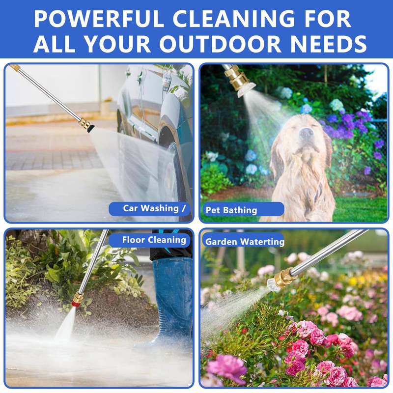 2026 Upgraded Jet Nozzle Power Washer for Garden Hose with