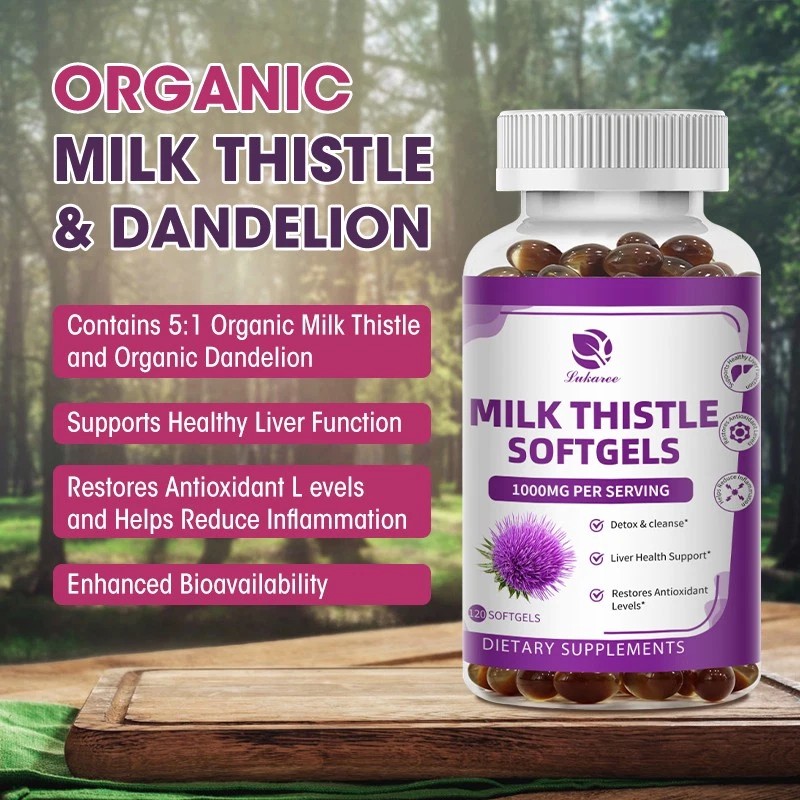 LUKAREE Liver Cleanse Detox Milk Thistle Extracts Silymarin, Artichoke, Dandelion,