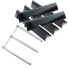 Plowo 15.3" 7636 Flavorizer Bars and 69787 Burner Tube Replacement for Weber Spirit I & II 300 Series with Front Control Panel, Spirit E310 E320 E330 S310 S330 S320 Grill Parts Kit