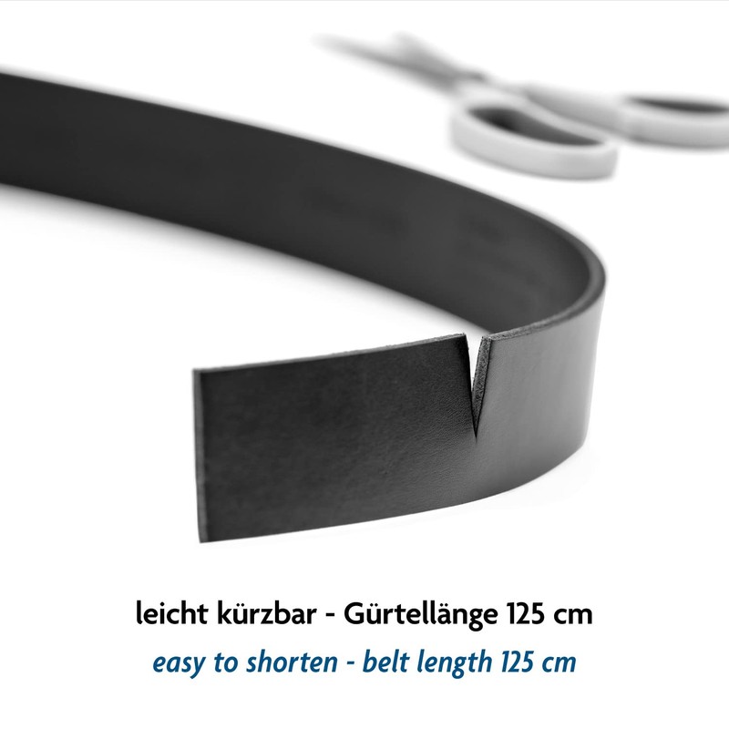 Fa.Volmer ® Men's Genuine Leather Belt with Ratchet Automatic Buckle