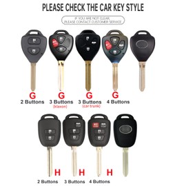 ontto TPU Car key fob cover fit for Toyota 2006-2018 4Runner Corolla Matrix RAV4 Venza Yaris, Scion iQ tC xB xD key holder Smart case Shell keyring keychain bling styling accessories 2 buttons G