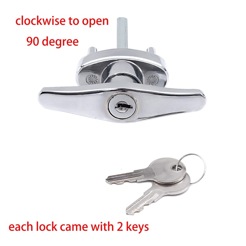 Wedelweib Garage doors T handle lock with 2 Keys and