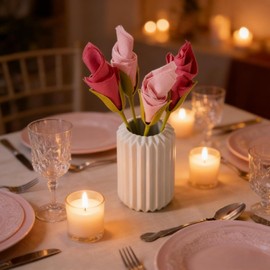 8PCS DIY Rose Napkin Holders, Origami Flower Tools, Made of ABS, Green, Suitable for Romantic Wedding Table Settings and Party Decorations