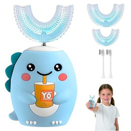 Toketa Cepillo de Dientes Electronico para Niños, Diseño en forma de U, Sónico Automático de 360°, 6 Modos de Cepillado, Limpieza Integral, Con 4 Cabe