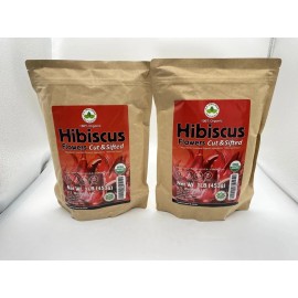 U.S. Wellness Naturals 2 Pack - Hibiscus Tea 1LB Each, 100% CERTIFIED Organic Hibiscus Flowers