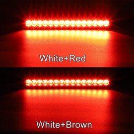 Greluma 1 Stück DC 12–24V,15 LEDs,Anhänger Brems Rücklichtleiste,wasserdicht,Stopp/BlinkerRücklichter,Lauflichter,Identifikationslicht für Offroad LKW,Pickup, Auto,Wohnmobil,UTV,ATV (rotes Licht)