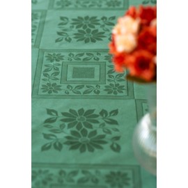 ESSE HOME Tablecloth: Rectangular, Square, Round, Oval, Hip Flask, Jacquard Pure Cotton, Vienna (S OV-160 x 220, Dark Green)