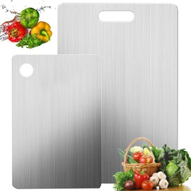 STFYUG Titan Chopping Board, 304 Stainless Steel Chopping Board, Titanium Cutting Board, Ensure Original Taste of Ingredients, Easy to Clean (2)
