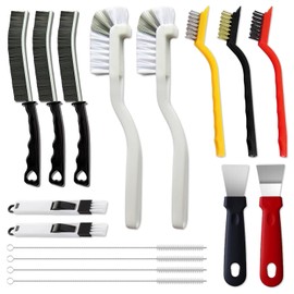 16Pcs Crevice Cleaning Brush Set, Hard Bristle Scrub Brushes Tools for Deep Cleaning Gap,Window Groove Cleaning Brush for Sliding Door, Sill, Tile Lines, Shutter, Corner, Sink, Teapot, Bottle (16 Pcs)
