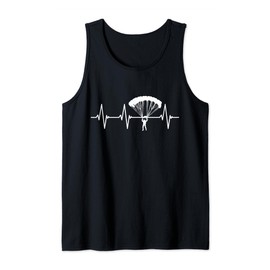 Skydiving Apparel Skydiver Heartbeat Parachuting Tank Top