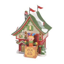 Department 56 North Pole Village Jacques Jack in The Box Shop Light Building