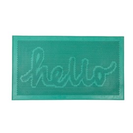 Fisura - Original Rubber Doormat Hello. Green Outdoor pin Doormat. Entrance Doormat with Spikes. Rubber Doormat with Message. Doormat 70 x 40 centimetres.