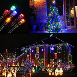 Moxled Christmas Tree Fairy Lights, 10 m, 100 LEDs, Colourful, Electric Outdoor Fairy Lights with Timer and Memory Function, Green Cable, Waterproof, 8 Modes, Christmas Lighting for Garden, Christmas Decoration