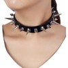 Deelfel Women's Choker Black PU Leather Spike Necklace Punk Goth