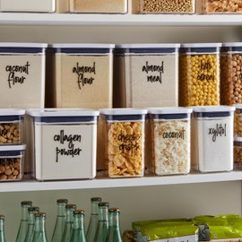 Talented Kitchen Pantry Organizer & Food Organization Stickers - 170-Count Black & Clear Vinyl, Water-Resistant - Keto Food Labels - Preprinted Removable Container Labels for Kitchen Cabinets