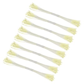 M METERXITY 200-Pack Artificial Flower Stamen Kit, Mini Double Heads Flower Stamens Pistil, Stamens for Flower Making/Craft DIY Wreaths/Wedding Floral Arrangements [Light Yellow]