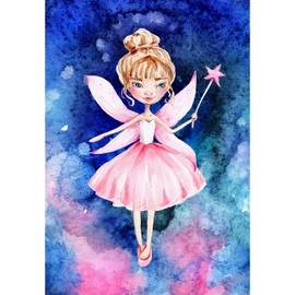 America Forever Fairy House Flag - Pink with Magic Wand - Magical Fantasy Tales Spring Summer Seasonal Yard Outdoor Decorative Double Sided Flag - 28 x 40 Inch