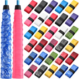 WinnerWhy 30 Pack Tennis Racket Grip Tape Multicolor Precut Anti Slip Tennis Grip Tape Sweat Absorbent Dry Feel Soft Tennis Grips Overgrip for Tennis Badminton Fishing Rods
