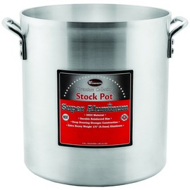 Winco USA Super Aluminum Stock Pot, Extra Heavy Weight, 16 Quart, Aluminum