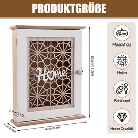 Key Cabinet Modern – Wooden Key Box Large Key Box Hallway Key Cabinet Oak Wall Mount Key Holder Key Cabinet Home Decorative Key Holder with 6 Hooks