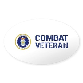 CafePress USAF: Combat Veteran Oval Car Bumper Sticker