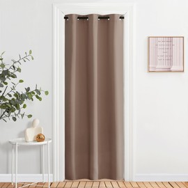 NICETOWN - Cortina divisora de sonido para cortina de habitación, función opaca térmica, panel de cortina para puerta de patio, cortina aislante para puerta corredera, capuchino, 3 pies de ancho x 6.6