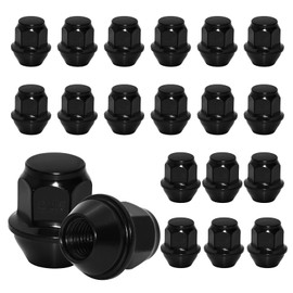 LUJIANI 12x1.5 Wheel Lug Nuts, 20 Pcs M12x1.5 Lug Nut Closed End, 32mm Length, 27mm Width, Black 19mm Hex Compatible with Focus 2009-18/Fusion 2012-18/Escape 2013-2020/2018+ EcoSport/Fiesta 2011-19