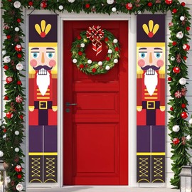 Pancartas de cascanueces, 180 * 30 Cm Pancartas de Decoracion de Navideñas, Cascanueces de Navidad, pancartas de Navidad para interiores y exteriores (B)