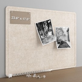 Baysola Beige Small Felt Bulletin Board for Wall 24 x 18 Inch Frameless