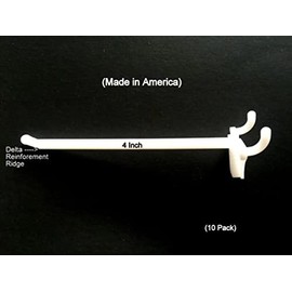 ProCraft Brand (10 Pack) 4 Inch White Plastic Peg Kit. Garage Shelf Hanger Pegboard Hooks USA