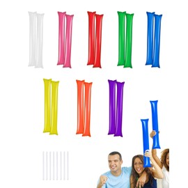 YACHUN Stick Balloons, Cheering Goods, 8 Colors, Set of 16, Lightweight, Thick, Sports Festivals, Games, Birthdays, Concerts, Parties, Events