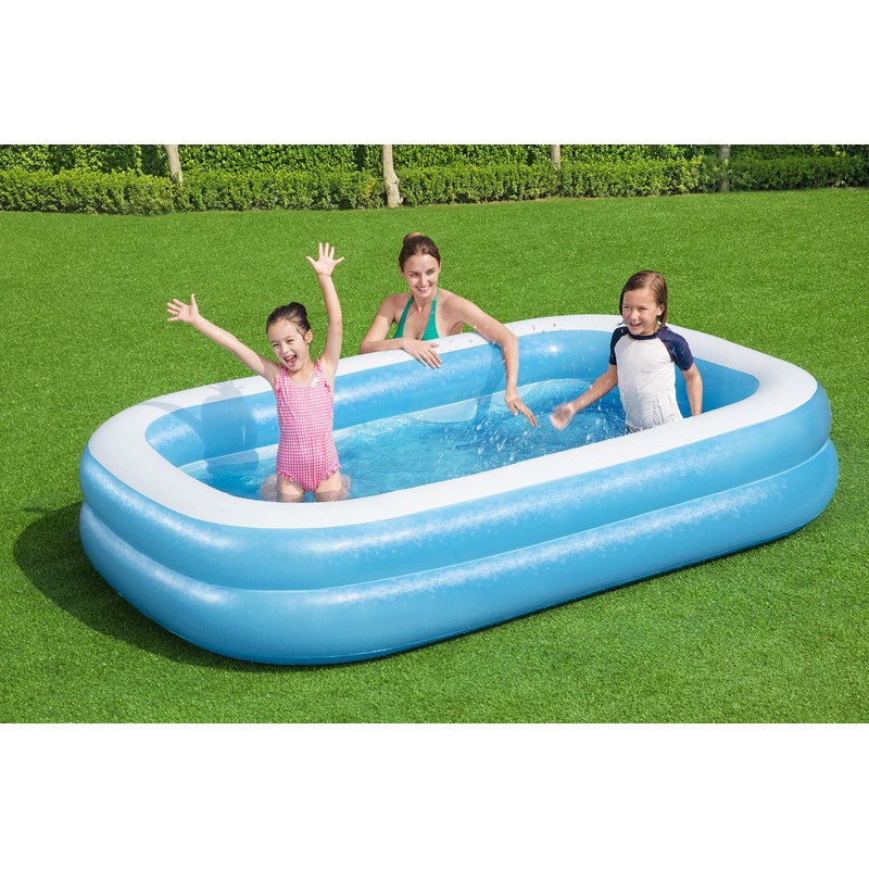 Bestway 54006 Family Rectangular Inflatable Pool, 262 x 175 x
