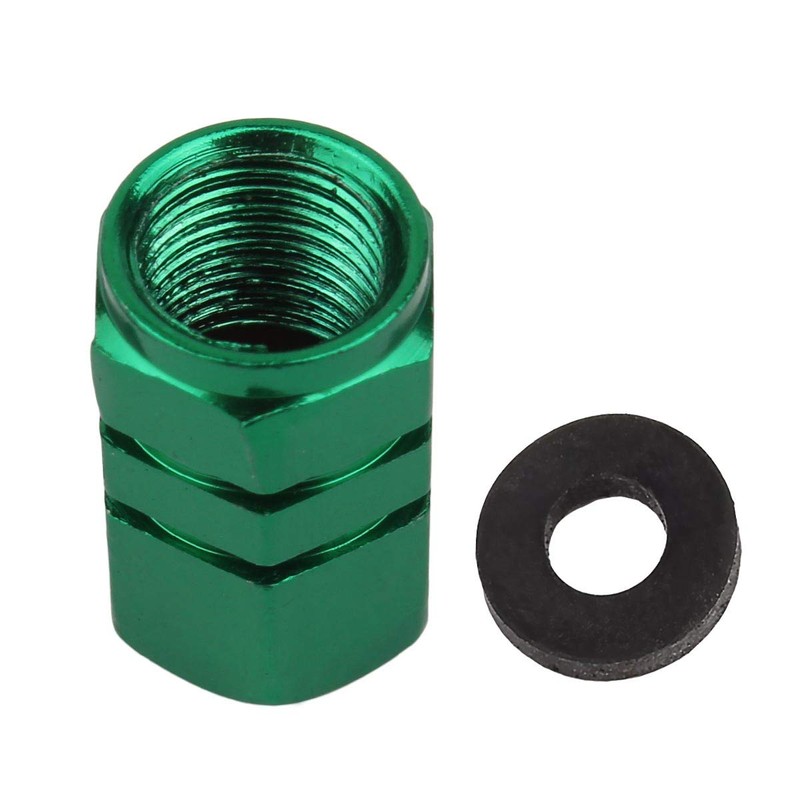 Winka Green Hexagon Shape Car Tire Valve Stems Caps Wheel