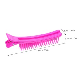 Ipetboom 4pcs Purple Fine Hair Stylist Clips with Built in Comb Non Slip Perming Sectioning Hair Clips for Salon and Home Use Firm Grip Positioning Aid