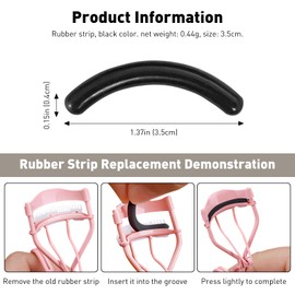 Jaasuee 60pcs Black Silicone Rubber Universal Eyelash Curler Replacement Refill Pads