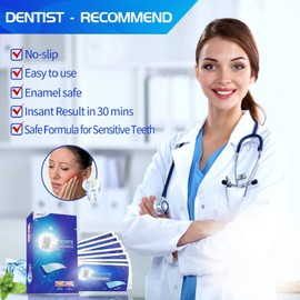 Teeth Whitening Strips 28 Pcs, Non-Sensitive White Strips Teeth Whitening Kit, Teeth Whitening Kit with Fast Whiten Results for Home