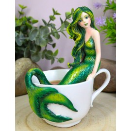 Amy Brown Tea Cup Atlantis Princess Green Emerald Mermaid Statue Mermaid Blend