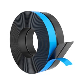 Greymond Silicone Door Seal Strip, Door Sweep Weather Stripping Tape for Draft Stopper, Shower Glass Gaps, Black, 20 Feet x 1 Inch