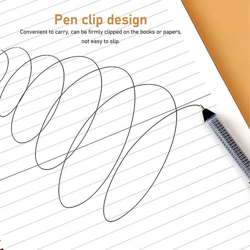 12pcs Press Gel Pen 0.38MM Black Ink Fine Point Pen