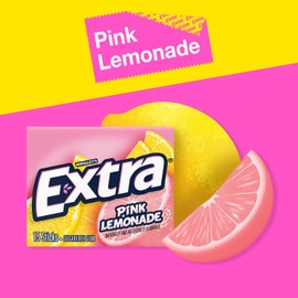 EXTRA Pink Lemonade Gum - Sugar Free Chewing Gum Bulk, 10 Packs per Inner, Total 150 Sticks