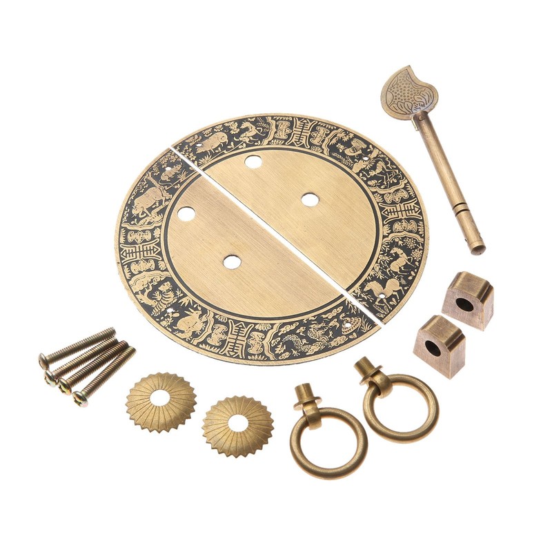 Dophee Classic Chinese Door Hardware, 4.33" Antique Furniture Pulls Hardware