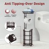 Toilet Paper Holder Stand Tissue Paper Roll Dispenser with Shelf