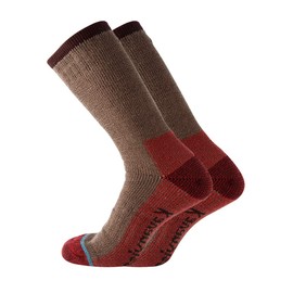 KAVANYISO Men's Merino Wool Hiking Socks Breathable Athletic Crew Thicken(1Pairs Brown 10-13)