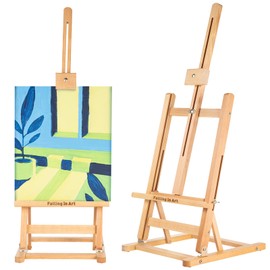 Falling in Art Basic H-Frame Tabletop Easel, Adjustable Beechwood Desktop Easel, Portable Painting Easel Stand for Beginners and Artists, Holding Canvas up to 24" High