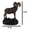 Wildlife Animal Taxidermy Bighorn Sheep Ram On Grassland Figurine With