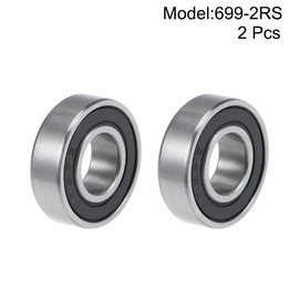 sourcing map 699-2RS Deep Groove Ball Bearings 9mm x 20mm x 6mm Double Sealed Chrome Steel P6(ABEC3) 2pcs