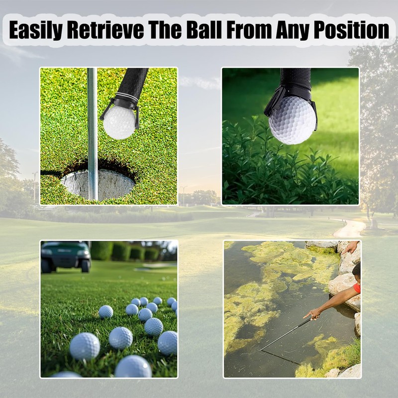 SYEYCW 3 Pcs Golf Ball Retriever for Putter, Plastic Foldable