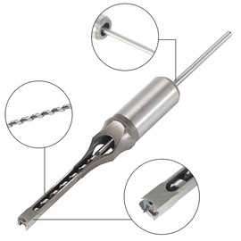 kimllier 6Pcs Square Hole Drill Bit HSS Square Hole Saw Mortise Chisel Drill Bit Tools Wood Mortising Chisel Set