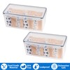 Tiawudi 2 Pack Bread Box, Plastic Bread Container, Large Sandwich